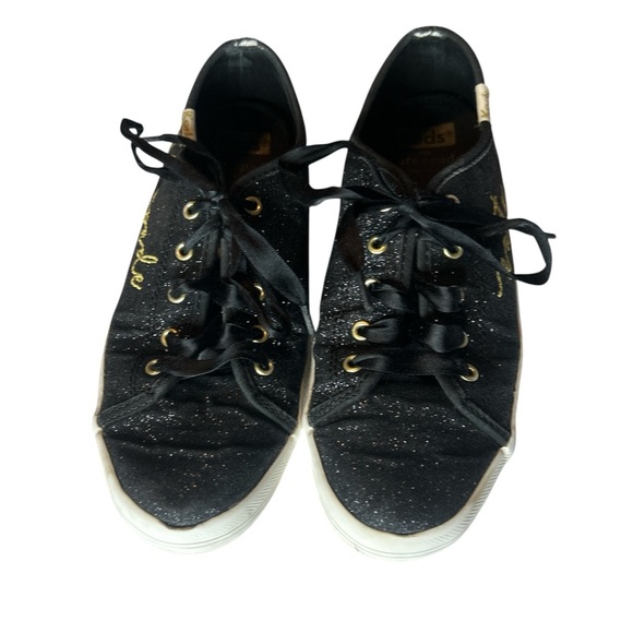 Keds Black Sparkle Sneakers with White Sole and Fabric Upper - Picture 2 of 7